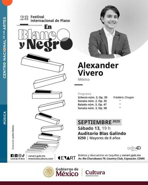 CARTEL DE BLANCO Y NEGRO 2025. ALEXANDER VIVERO.