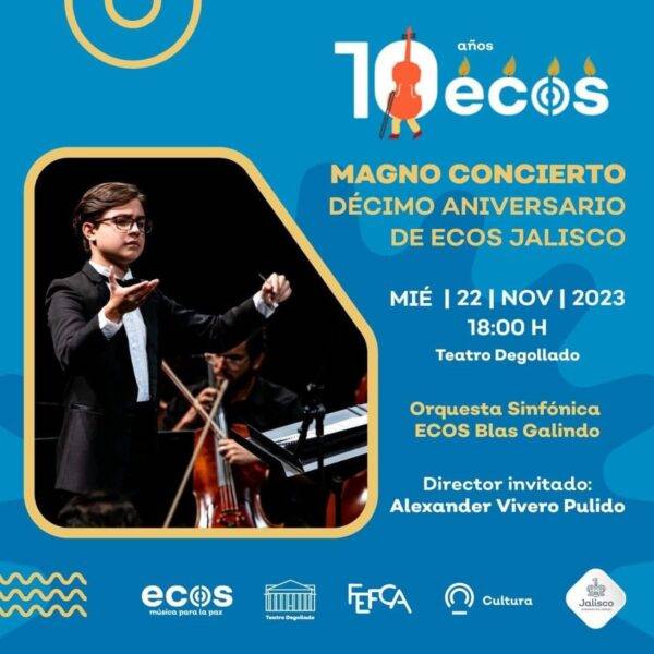 CARTEL DE CONCIERTO DE ORQUESTA ECOS. DIRECTOR ALEXANDER VIVERO.