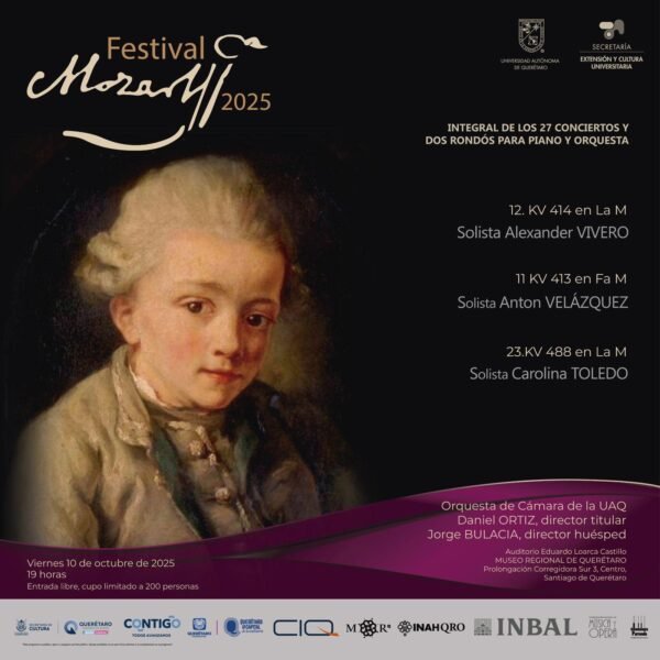 CARTEL DEL FESTIVAL MOZART 2025. ALEXANDER VIVERO.