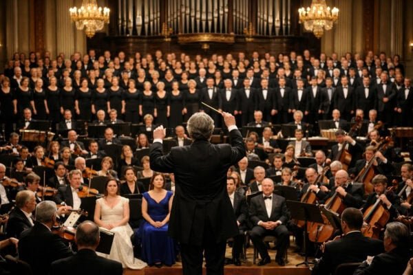 IMAGEN DE UN CORO Y ORQUESTA DE COMPOSITORES DEL RENACIMIENTO AL SIGLO 21