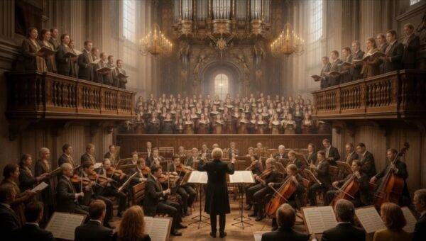 IMAGEN DE DOS COROS EN UNA IGLESIA BARROCA. CONTRAPUNTO A DOS VOCES.