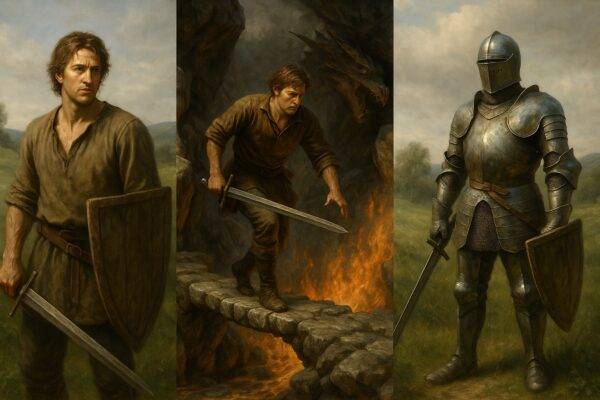 IMAGEN QUE MUESTRA UN CABALLERO QUE SE TRANSFORMA AL FINAL Y REPRESENTA LA FORMA SONATA