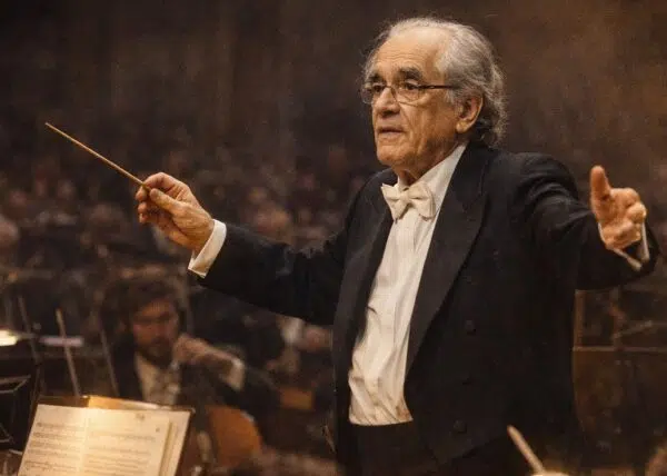 IMAGEN DE MICHEL LEGRAND COMO DIRECTOR DE ORQUESTA